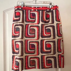 Boden Retro Geometric Pattern Skirt | US 10 R